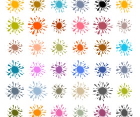 Colorful blot spatter vector design set 11