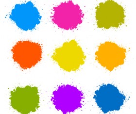 Colorful blot spatter vector design set 12