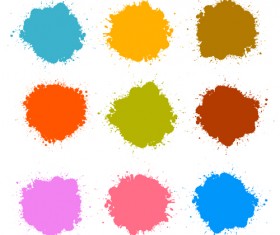 Colorful blot spatter vector design set 13