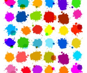 Colorful blot spatter vector design set 15