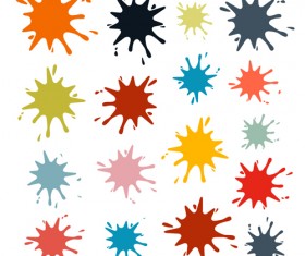 Colorful blot spatter vector design set 16