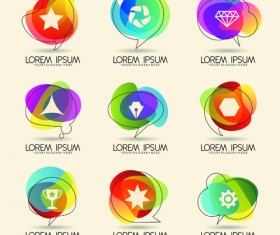Colorful shape logos design vector 01
