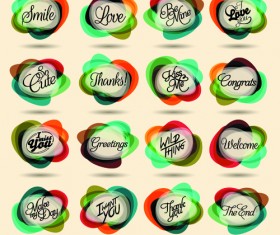 Colorful shape logos design vector 03