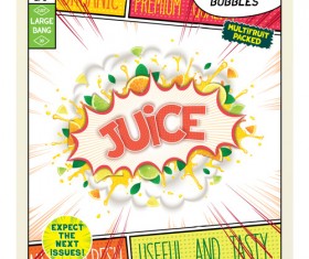 Comic style explosion fruit effect vector material 06