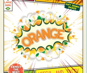 Comic style explosion fruit effect vector material 07