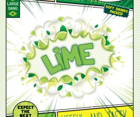 Comic style explosion fruit effect vector material 11