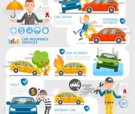 Creative insurance business infographic template vector 02