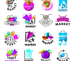 Creative market logos vector set