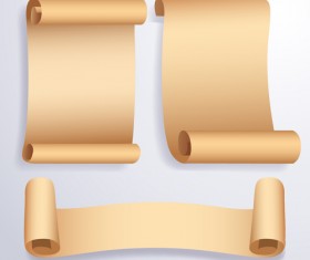 Curled paper banners vector material 02