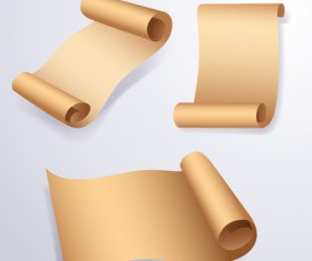 Curled paper banners vector material 03