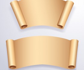 Curled paper banners vector material 05