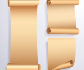 Curled paper banners vector material 06