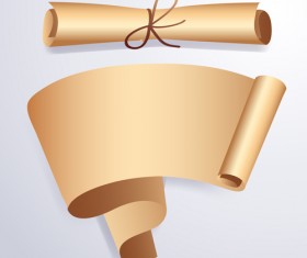 Curled paper banners vector material 07