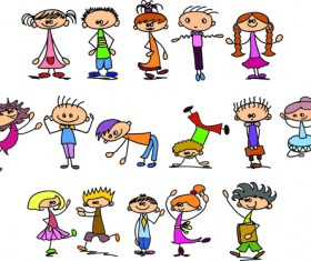 Cute children cartoon styles vector 02