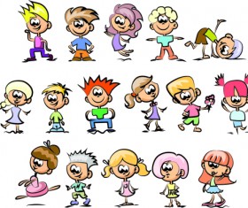 Cute children cartoon styles vector 03