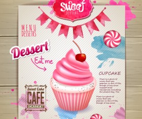 Dessert sweet menu design vector 03