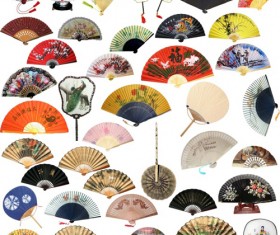 Different chinese folding fan PSD