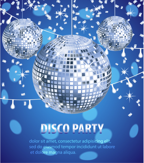 Disco night party neon background vector 02