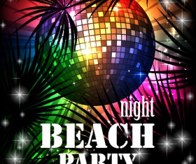 Disco night party neon background vector 04