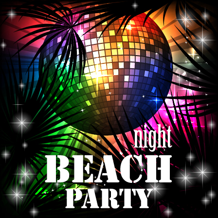 Disco night party neon background vector 04