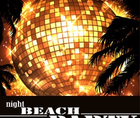 Disco night party neon background vector 09