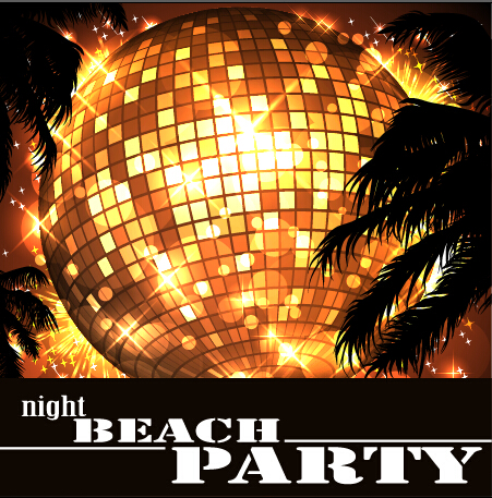 Disco night party neon background vector 09
