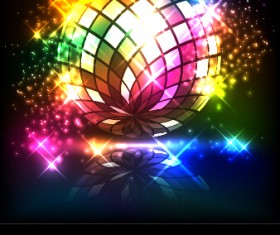 Disco night party neon background vector 10