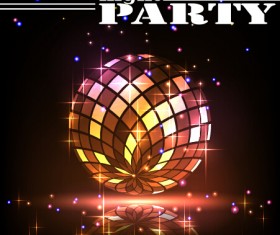 Disco night party neon background vector 11