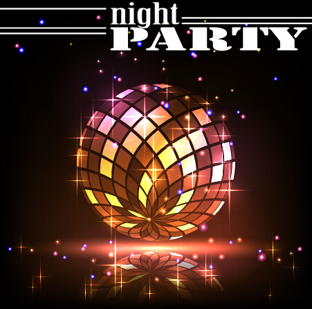Disco night party neon background vector 11