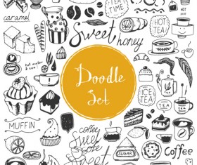 Doodle material vector set 01