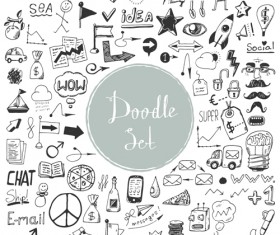 Doodle material vector set 06