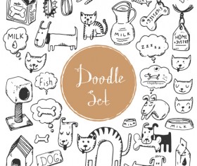 Doodle material vector set 07