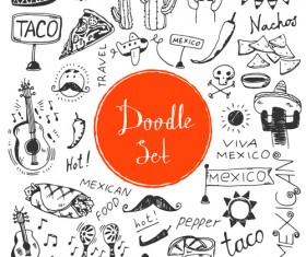 Doodle material vector set 09