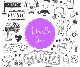 Doodle material vector set 10