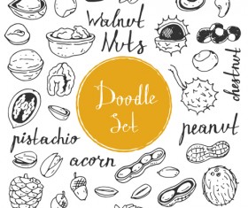 Doodle material vector set 11