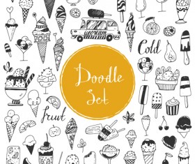 Doodle material vector set 12
