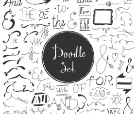 Doodle material vector set 13