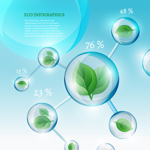 Eco data infographic vector template material 01
