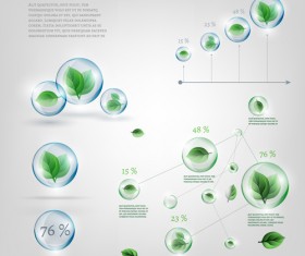 Eco data infographic vector template material 02