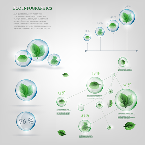 Eco data infographic vector template material 02