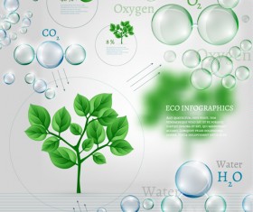 Eco data infographic vector template material 05
