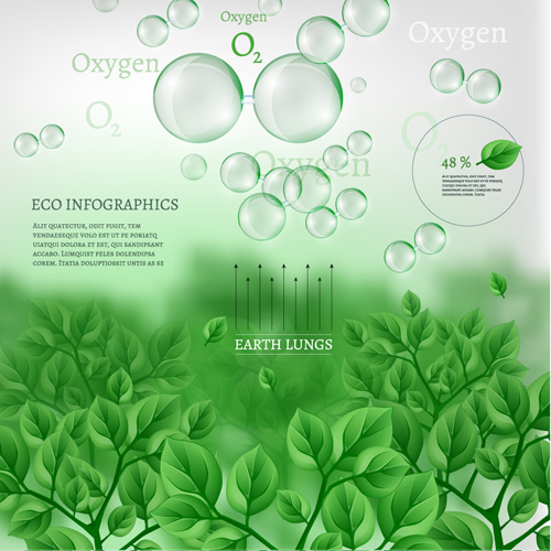 Eco data infographic vector template material 07