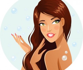 Elegant and gorgeous woman vector material 01
