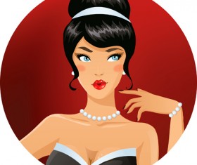 Elegant and gorgeous woman vector material 03