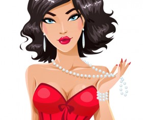 Elegant and gorgeous woman vector material 06