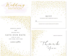 Elegant wedding invitations creative vector material 02