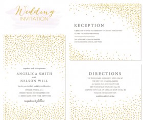 Elegant wedding invitations creative vector material 03