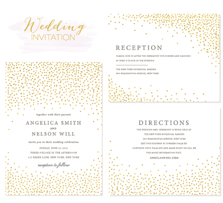 Elegant wedding invitations creative vector material 03