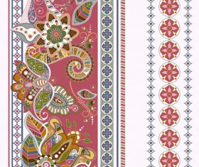 Ethnic floral borders pattern vector 01
