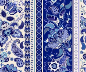 Ethnic floral borders pattern vector 03